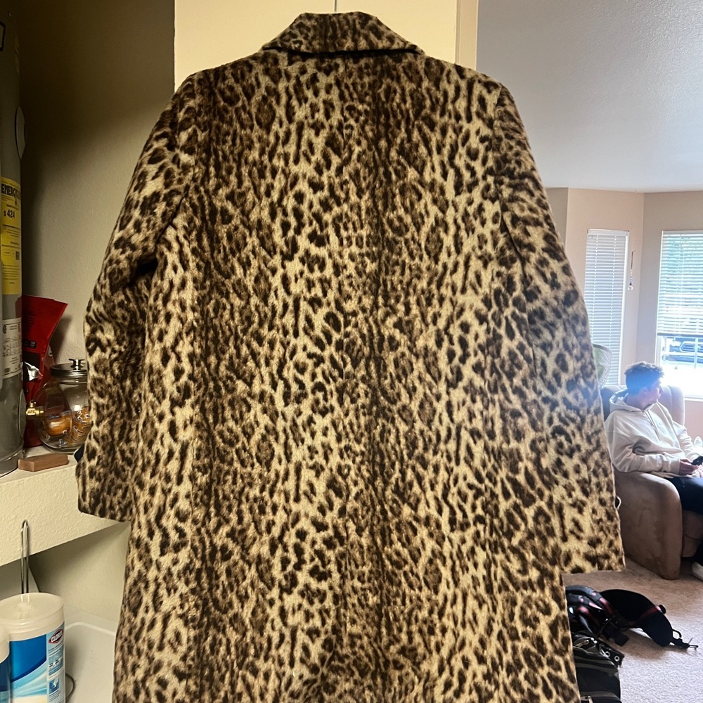 J. Crew Brown Leopard Print Teddy Jacket - Picture 2 of 3